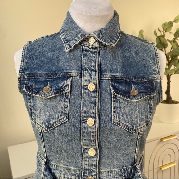 GAP Denim Shirt Dress Belted Sleeveless Midi, Size 6, NWOT - Picture 12 of 13